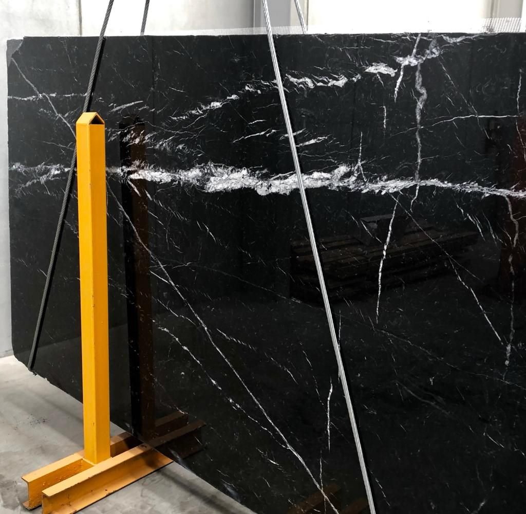Nero Marquina marble slab