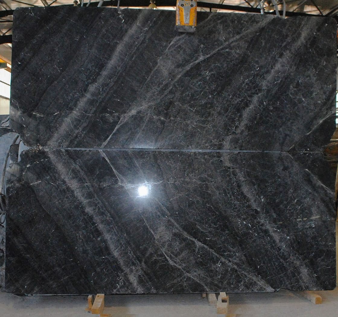 Argos Black bookmatched marble panel